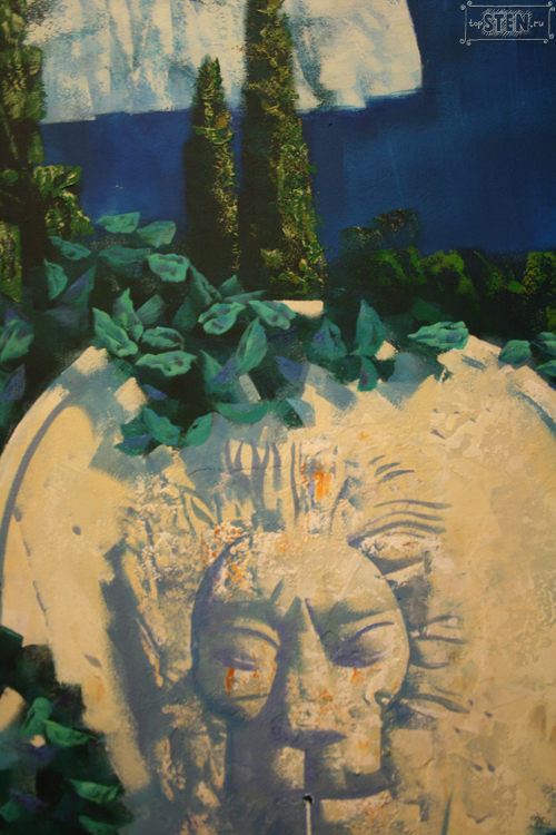 Фрагмент росписи бассейна со скульптурой головы льва