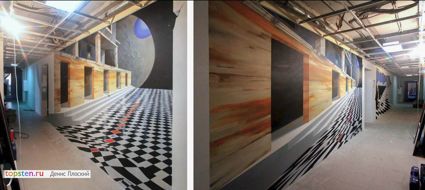 3Д стены в СПб - реалистичная роспись стен с эффектом 3Д 