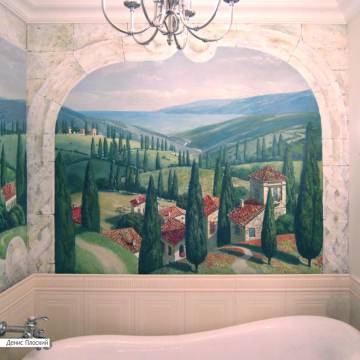 Роспись ванной в стиле 